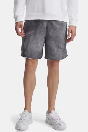 Under Armour Herenshorts Rival Terry Printed 20 cm Castlerock / Onyx Wit L