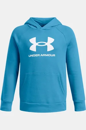 Under Armour Jongenshoodie Rival Fleece Big Logo Ether Blauw / Wit YLG (149 - 160 cm)