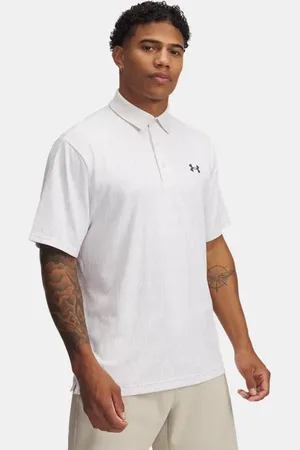 Under Armour Herenpolo Playoff 3.0 Printed Wit / Wit Clay / Downpour Grijs L