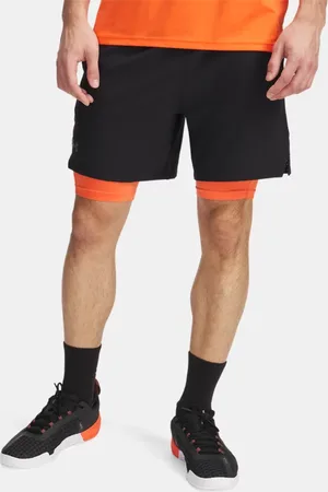 Under Armour Herenshorts Vanish Woven 2-in-1 Zwart / Fire / Pitch Grijs L