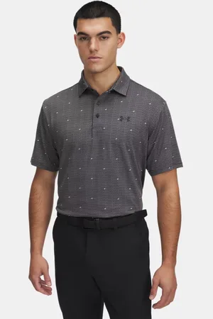 Under Armour Herenpolo Playoff 3.0 Printed Castlerock / Zwart L