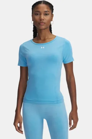 Under Armour Damestop Vanish Seamless Washed met korte mouwen Ether Blauw / Wit L
