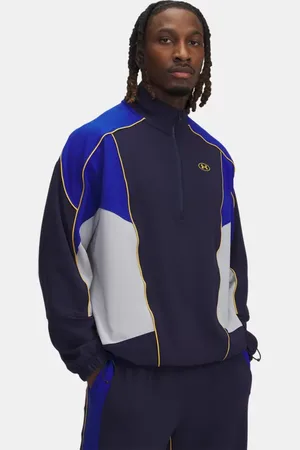 Under Armour Herenjack Tricot Colorblock Midnight Marineblauw / Royal / Noble Goud 3XL