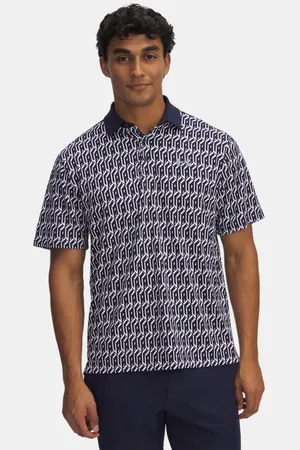 Under Armour Herenpolo Playoff 3.0 Printed Wit / Midnight Marineblauw / Staal L