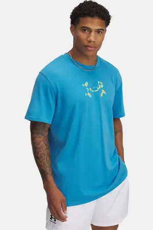 Under Armour Herentop Holiday Heavyweight met korte mouwen Ether Blauw / Midnight Marineblauw / Noble Goud L