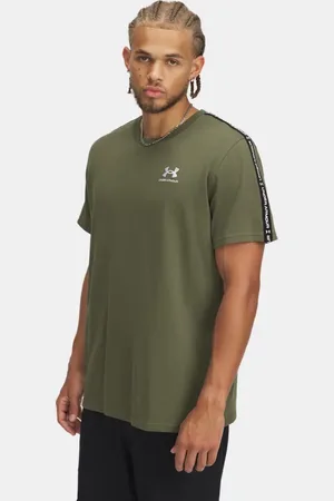 Under Armour Heren T-shirt Icon Heavyweight Taping Marine OD Groente / Wit 3XL