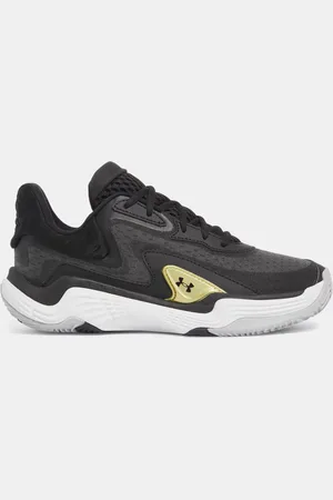 Under Armour Uniseks basketbalschoenen Spawn 7 Zwart / Metalen Goud / Zwart 44.5