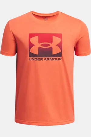 Under Armour T-shirt voor jongens Boxed Sports met korte mouwen Fire / donker kastanjebruin YLG (149 - 160 cm)