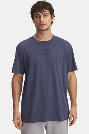Under Armour Herenshirt Curry Heavyweight Verbiage Downpour Grijs / Midnight Marineblauw L