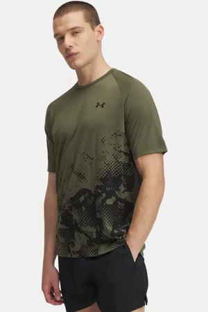 Under Armour Herentop Tech™ Fade met korte mouwen Marine OD Groente / Zwart / Zwart L