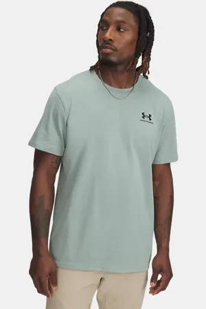Under Armour Herentop Logo Embroidered Heavyweight met korte mouwen Silica Groente / Zwart XS