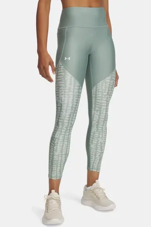 Under Armour Dameslegging Tech™ Printed Panel Ankle Silica Groente / Hydro Groente / Wit L