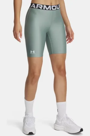 Under Armour Damesshorts HeatGear® 20 cm Silica Groente / Wit L
