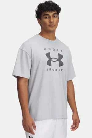 Under Armour T-shirt voor heren Heavyweight Oversized Branded met korte mouwen Mod Grijs / Castlerock L