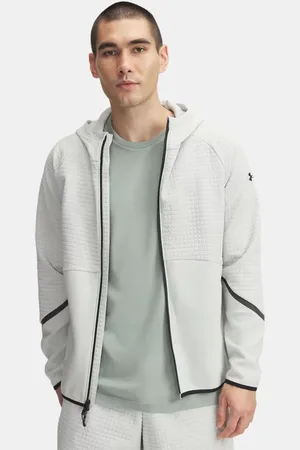 Under Armour Herenshirt Unstoppable Fleece Grid met volledige rits Hydro Groente / Zwart 3XL