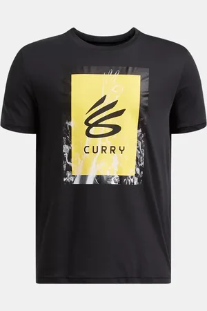 Under Armour T-shirt voor jongens Curry Trend Zwart / Taxi / Zwart YLG (149 - 160 cm)