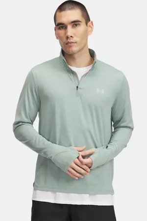 Under Armour Herenshirt Launch met korte rits Silica Groente / Reflecterend L
