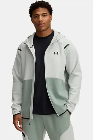 Under Armour Herenhoodie Unstoppable Fleece met volledige rits Hydro Groente / Silica Groente / Zwart 3XL