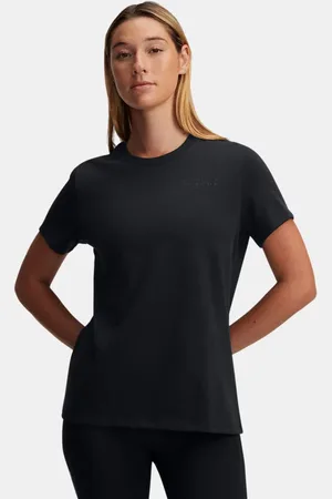 Under Armour Damestop Heavyweight Branded met korte mouwen Zwart / Zwart L