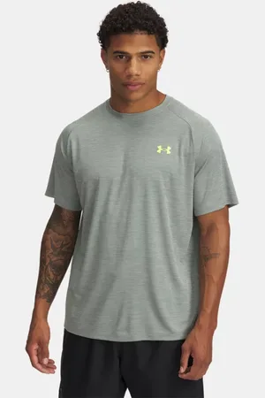 Under Armour Tech™ Textured-shirt voor heren met korte mouwen Silica Groente / Hydro Groente / High Vis Geel 3XL