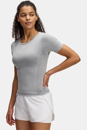 Under Armour Damestop Vanish Seamless Washed met korte mouwen Zwart / Wit L