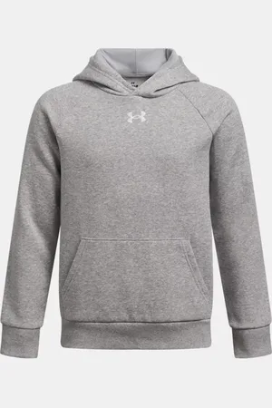 Under Armour Jongenshoodie Rival Fleece Mod Grijs Light Heather / Wit YLG (149 - 160 cm)