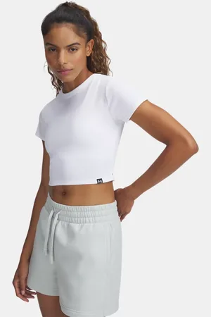 Under Armour Dames T-shirt Rival Rib Baby Wit / Wit L