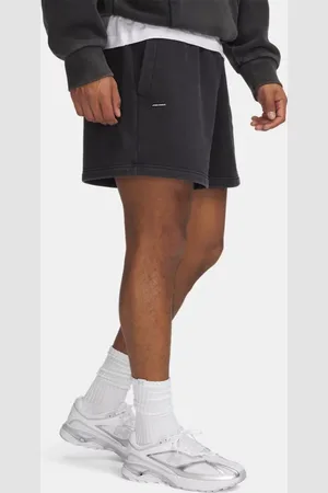 Under Armour Herenshorts Icon Heavyweight Fleece Wash Zwart / Wit L