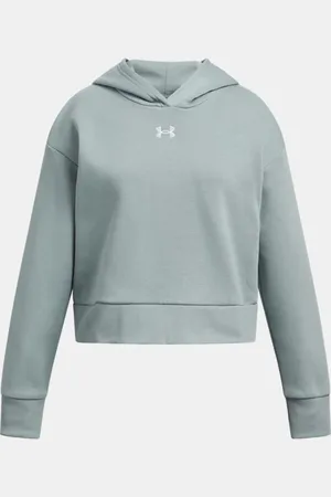 Under Armour Meisjeshoodie Rival Fleece Crop Silica Groente / Wit YLG (149 - 160 cm)
