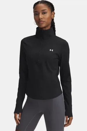 Under Armour Damesshirt Motion met korte rits Zwart / Wit L