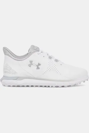 Under Armour Damesgolfschoenen Drive Fade Spikeless Wit / Distant Grijs / Metalen Zilver 42