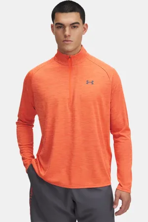 Under Armour Herenshirt Tech™ Textured met korte rits Fire / Ares Rood / Castlerock L
