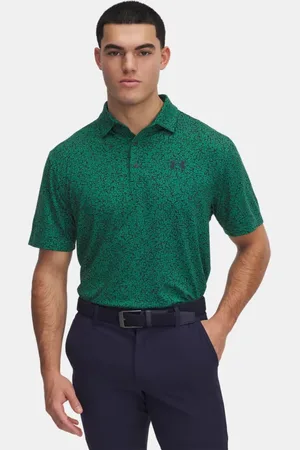 Under Armour Herenpolo Playoff 3.0 Printed Team Kelly Groente / Midnight Marineblauw L