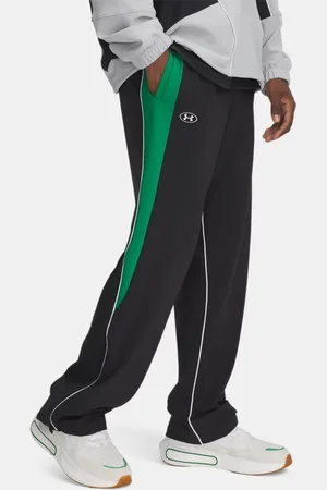 Under Armour Herenbroek Tricot Side Stripe Zwart / Team Kelly Groente / Wit 3XL