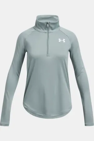Under Armour Meisjesshirt Tech™ Graphic met korte rits Silica Groente / Wit YLG (149 - 160 cm)