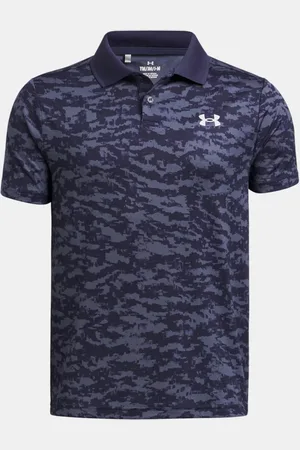 Under Armour Jongenspolo Matchplay Printed Midnight Marineblauw / Halo Grijs YLG (149 - 160 cm)