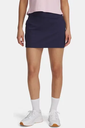 Under Armour Damesskort Drive Knit Pleated Midnight Marineblauw / Halo Grijs L