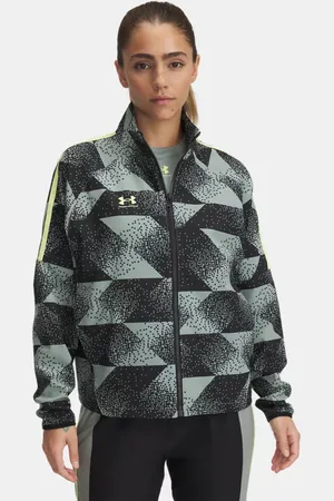 Under Armour Damestrainingsjack Challenger Pro Printed Silica Groente / Zwart / Sonic Geel L