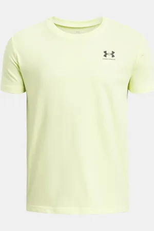 Under Armour Jongensshirt Sportstyle Left Chest met korte mouwen Sonic Geel / Zwart YLG (149 - 160 cm)