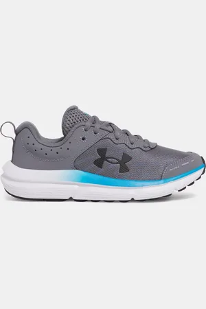 Under Armour Jongenshardloopschoenen Grade School Assert 10 Titan Grijs / Electric Blauw / Zwart 35.5