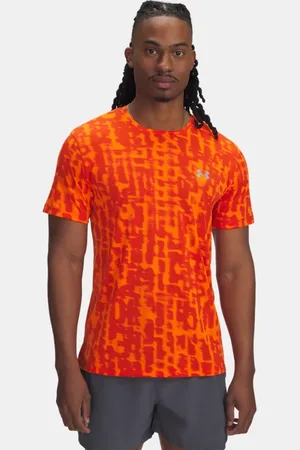 Under Armour Herentop Launch Printed met korte mouwen Solar Oranje / Reflecterend 3XL