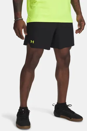 Under Armour Vanish Woven 15 cm shorts voor heren Zwart / High Vis Geel 3XL