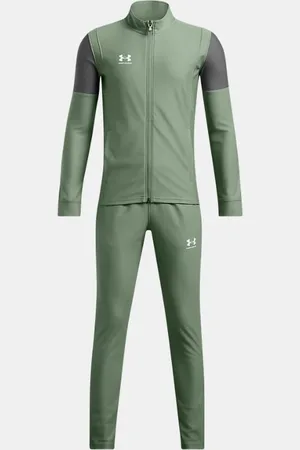 Under Armour Jongenstrainingspak Challenger Silica Groente / Castlerock / Wit YLG (149 - 160 cm)