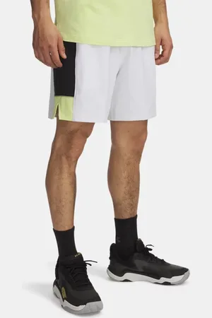 Under Armour Herenshorts Zone Woven 18 cm Wit / Zwart / Sonic Geel 3XL
