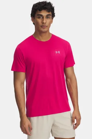 Under Armour Herentop Trail Run met korte mouwen Shaded Fuchsia / Reflecterend 3XL