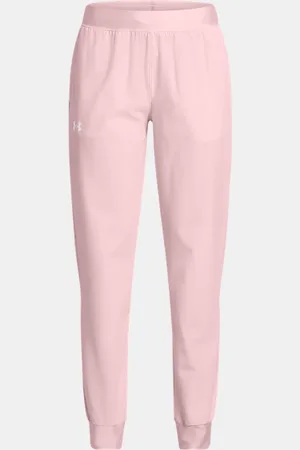 Under Armour Joggingbroek voor meisjes Rival Woven Prime Roze / Wit YLG (149 - 160 cm)