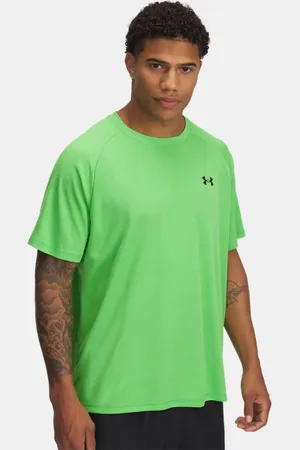 Under Armour Tech™ Textured-shirt voor heren met korte mouwen Cyber Groente / Groente Spark / Zwart L