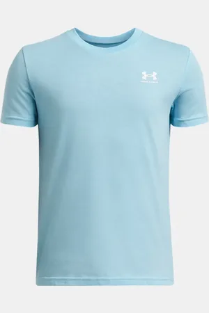Under Armour Jongensshirt Sportstyle Left Chest met korte mouwen Stream / Wit YLG (149 - 160 cm)