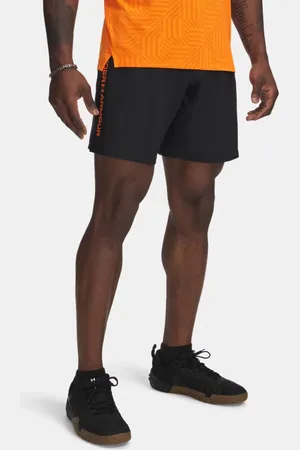 Under Armour Herenshorts Tech™ Woven Wordmark Zwart / Solar Oranje L