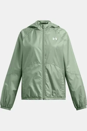 Under Armour Meisjeswindjack Sportstyle Silica Groente / Wit YLG (149 - 160 cm)